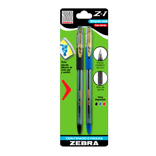 BOLIGRAFO ZEBRA Z-1 MED BLIST 