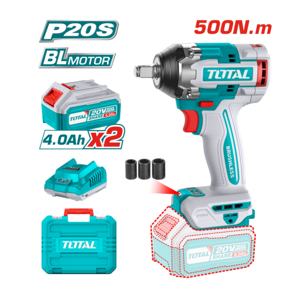 HE/PISTOLA IMPACTO TOTAL 1/2-20V 500NM 2BA