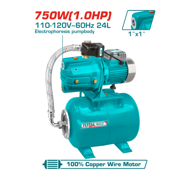 BOMBA JET C/TANQUE TOTAL 24L, 1HP