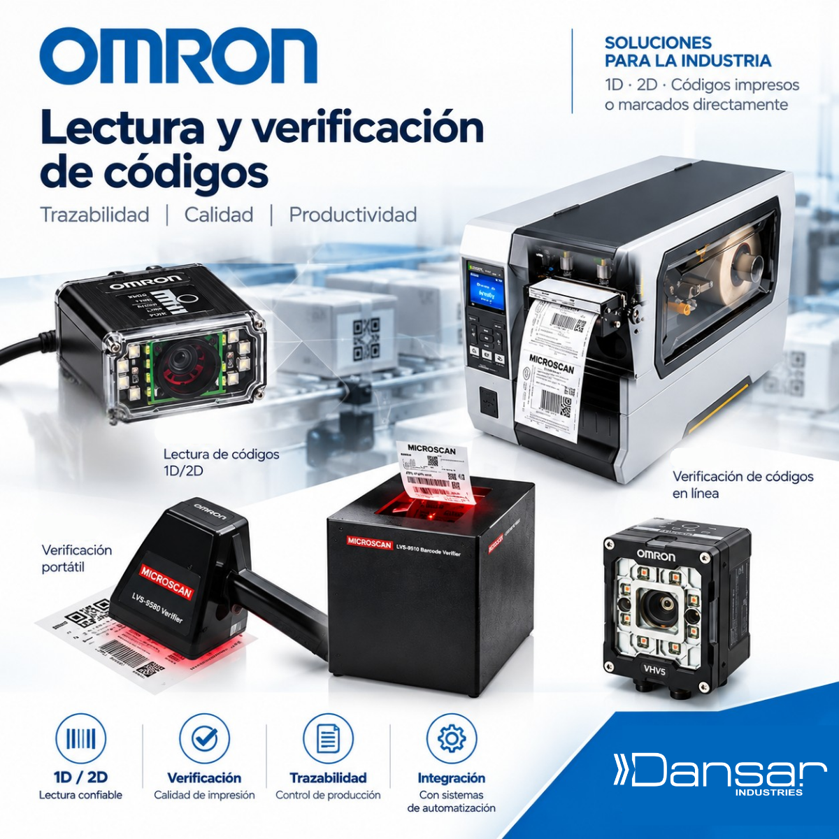 Lectura y verificación de códigos 1D/2D/OCV/OCR/GS1
