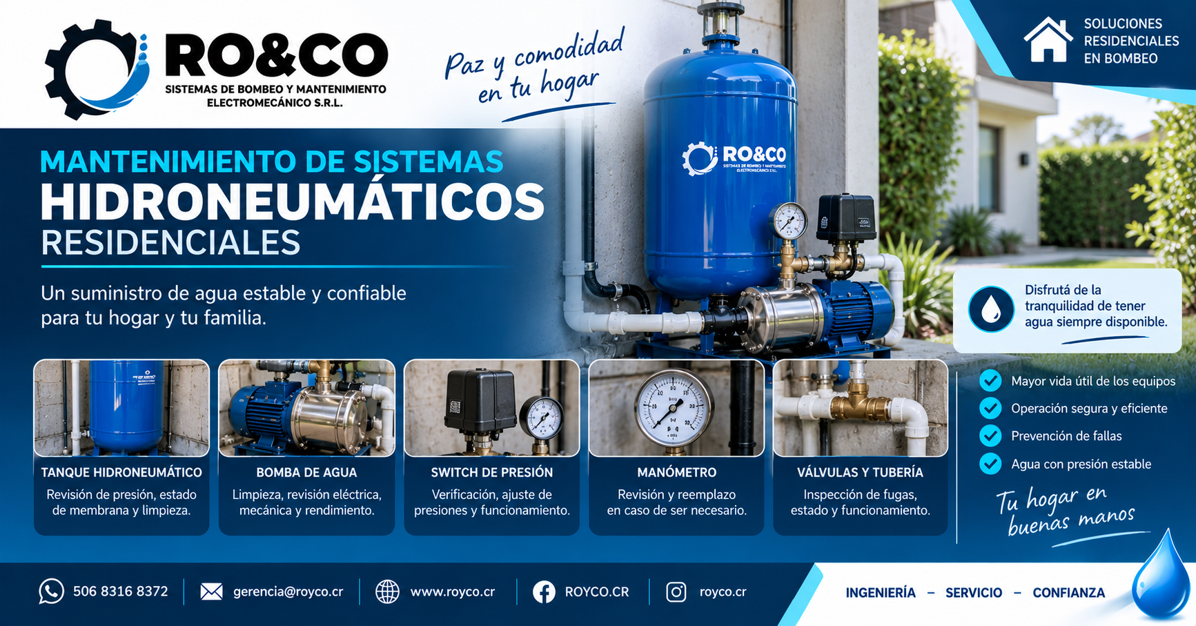 Mantenimiento hidroneumático residencial