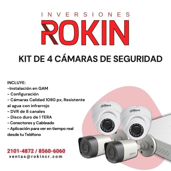 KIT DE 4 CAMARAS DE SEGURIDAD 