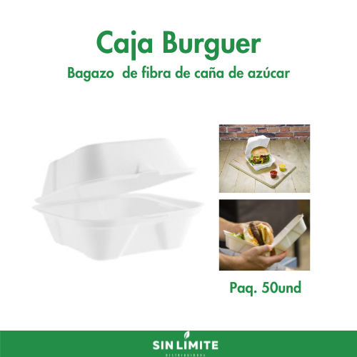 Caja Burguer bagazo de caña
